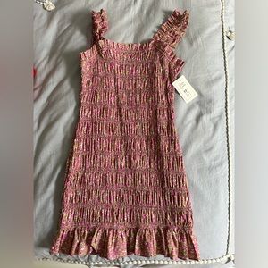 Pink and green floral dress